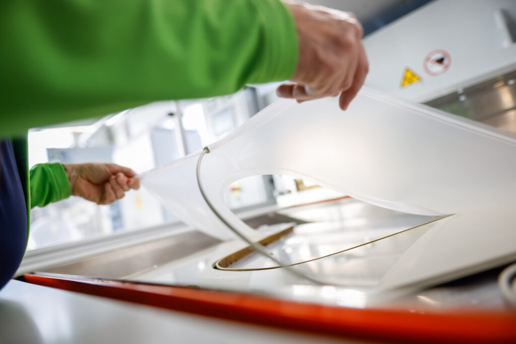 HF-verschweißtes Produkt wird hergestellt